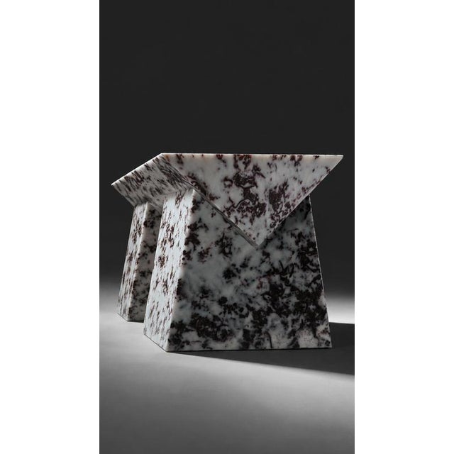 Animal Skin Marlene Bench in Epoxy Resin and Leather Fragments by Wedo For Sale - Image 7 of 8