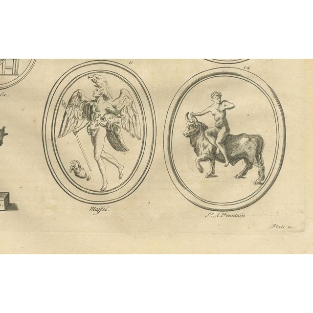 After Bernard de Montfaucon, Roman Gods and Mythological Reliefs, 1721, Engraving For Sale - Image 6 of 10