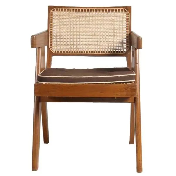 1950s Attributed to Pierre Jeanneret Teak Conference Chair From Chandigarh, India For Sale In Houston - Image 6 of 7