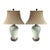 Pair Chinoiserie Porcelain Celadon Green Ceramic Temple Jar Table Lamps. For Sale