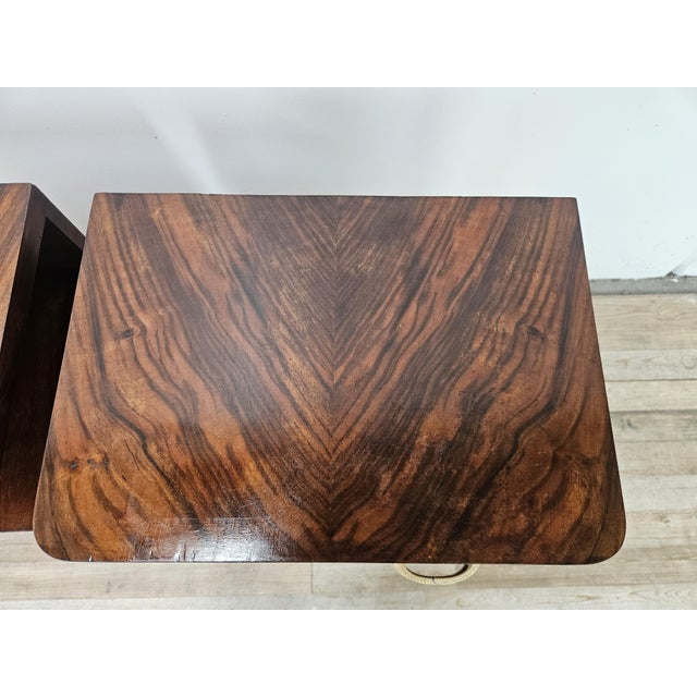 Art Deco Bedside Tables in Briar Root and Bakelite, 1940, Set of 2 For Sale - Image 6 of 18