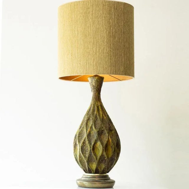 Diamondshape Ceramic Table Lamp by R. Houben, 1970 For Sale - Image 6 of 9