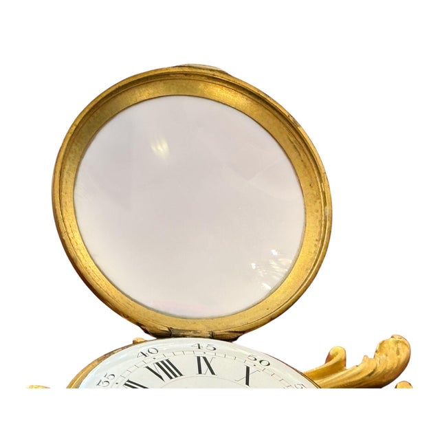 Gold French Louis XV Style Ormolu Cartel Wall Clock by Lecomte, Paris, 19th Century. For Sale - Image 8 of 9