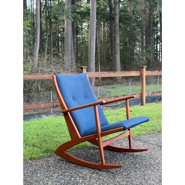 1960s Danish Modern Teak Rocking Chair Attributed to Holger Georg Jensen for Tønder Møbelværk For Sale - Image 10 of 10