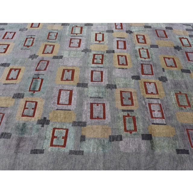 Textile Scandinavian Piled Wool Rug by Keivan Woven Arts, 10'2" X 13'11" For Sale - Image 7 of 10