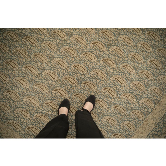 Allover field of boteh (paisley) motifs, each rendered with a compact, seed-like curvature and subtle internal detailing....