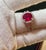 Ruby Red 2.5 Carat Oval Treated Ruby & 2 ct Diamond Ring 14 Karat White Gold Size 7.25 For Sale - Image 8 of 18