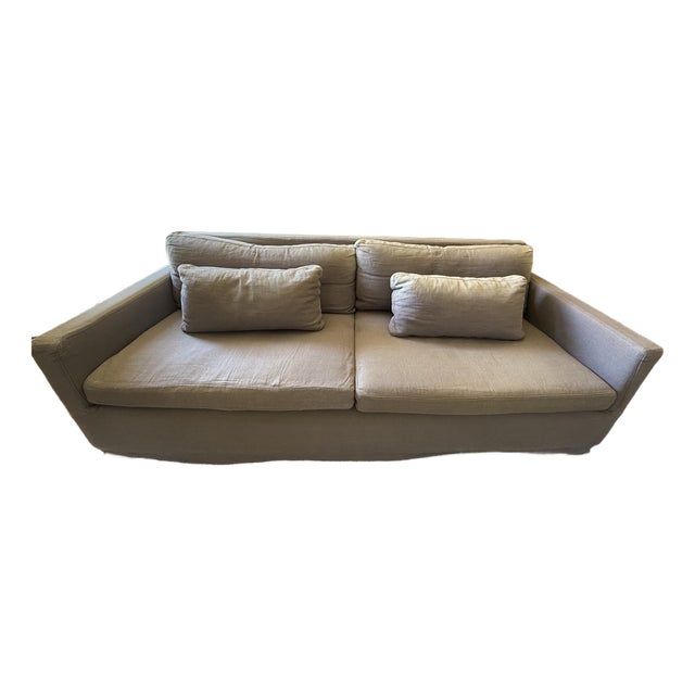 Classic Slip Covered Sofa For Sale
