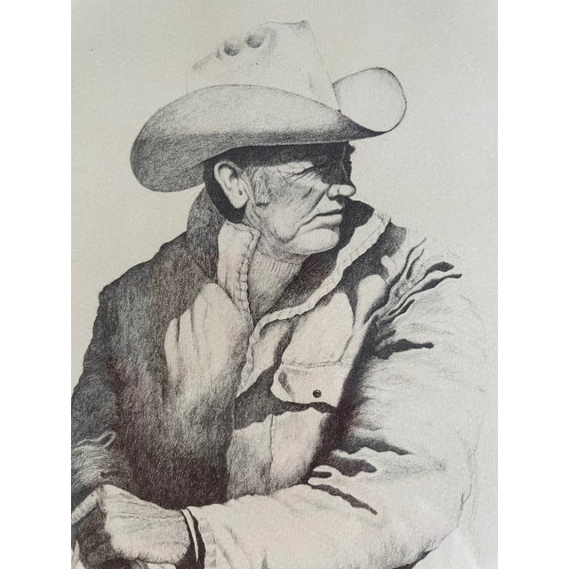 American Realist Original Drawing of "Cowboy" Jack" For Sale - Image 3 of 4