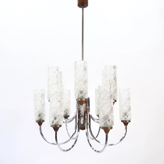Mid-Century Teak Chandelier, 1960s For Sale - Image 14 of 14