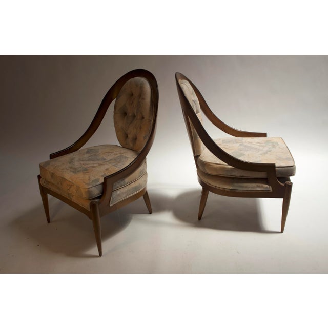 A beautiful pair of Harvey Prober Gondola chairs with original finish. The chairs were updated in the 80s with a...