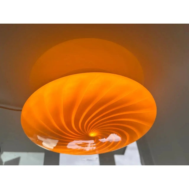 Milky-White and Beige Swirls Murano Glass Flush Mount by Simoeng For Sale - Image 7 of 9