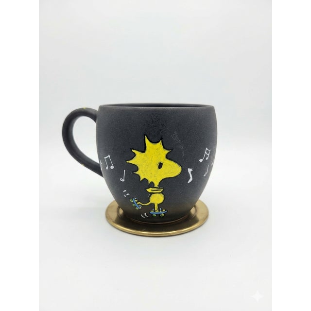 Hand Painted Woodstock Gold Edition Sketch Mugs - Set of 4 For Sale In New Orleans - Image 6 of 9