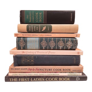 Vintage Cookbooks Stack Green Blue Cook Books For Sale