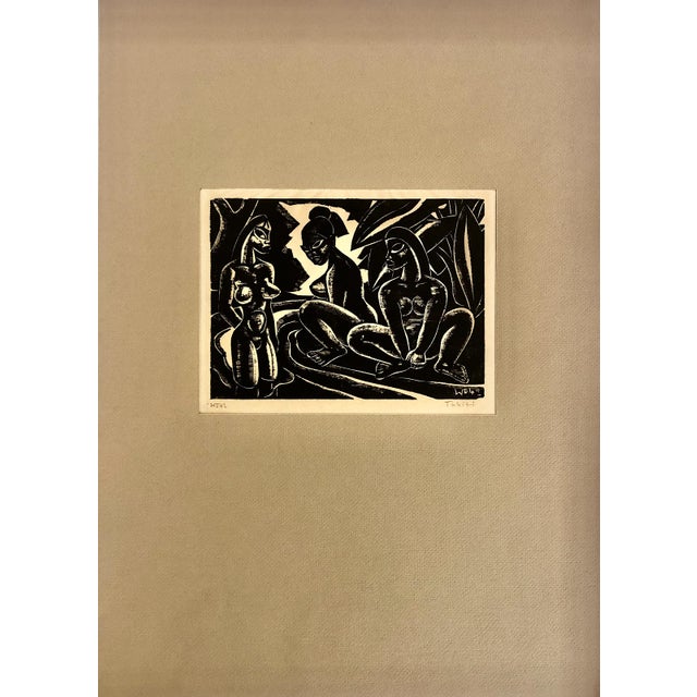 A Set of Two Original Woodblock Prints of 1940s Tahitian Life, by Wolfgang Wolff For Sale In San Francisco - Image 6 of 9