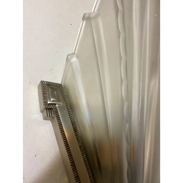 1920s 1920s French Art Deco Skyscraper Sconces by Sabino - Pair For Sale - Image 5 of 7