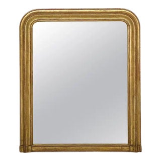 Large Louis Philippe Arch Top Gilt Mirror From France (H 47 1/4 X W 39) For Sale