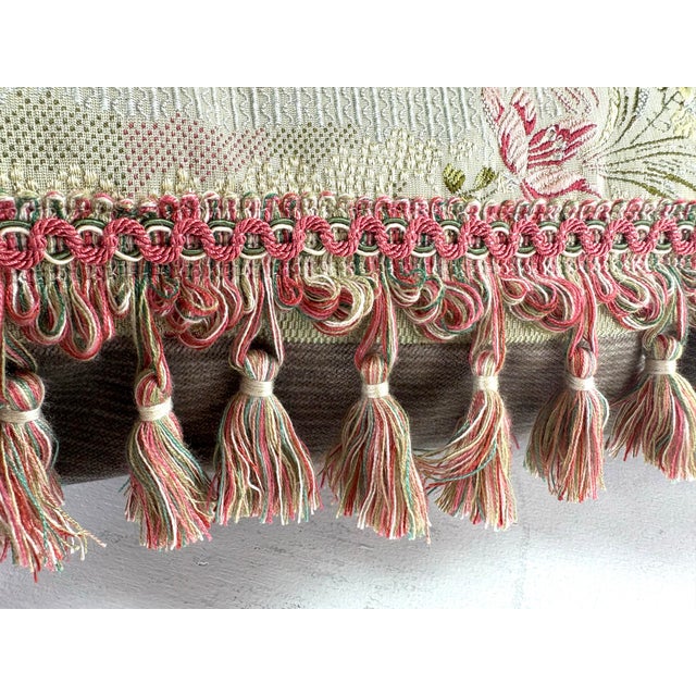 Vintage Brunschwig & Fils Tasseled Silk Brocade Pillows/Pair For Sale In Philadelphia - Image 6 of 9
