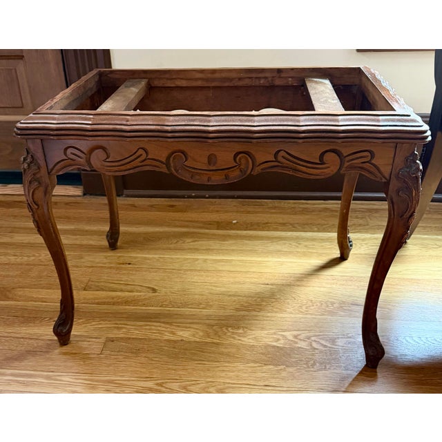 Vintage French Provincial Louis XV Style Marble Top Table For Sale In Denver - Image 6 of 6