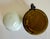 Antique Brass Shaving Mug With Milk Glass Liner & Silver-Toned Shield Cartouche For Sale - Image 10 of 11