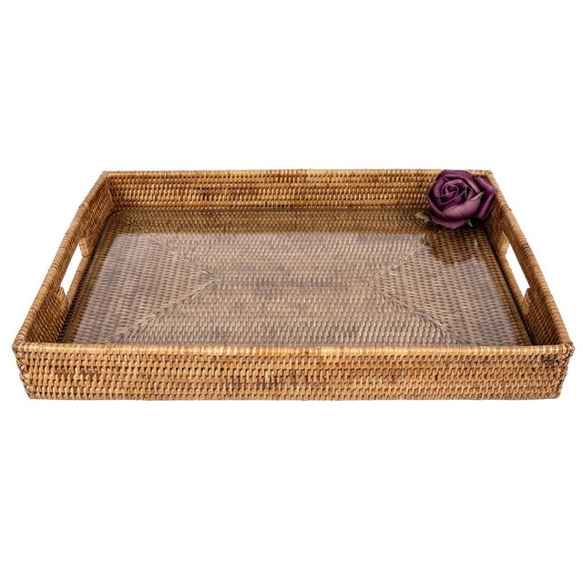 Our rectangular rattan trays with glass insert are designed to bring both beauty and function into your home. Perfect for...