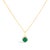 10K Yellow Gold Green Emerald and 3/8 Cttw Diamond Halo Jewelry Set (Earrings, Pendant & Ring) For Sale - Image 4 of 6