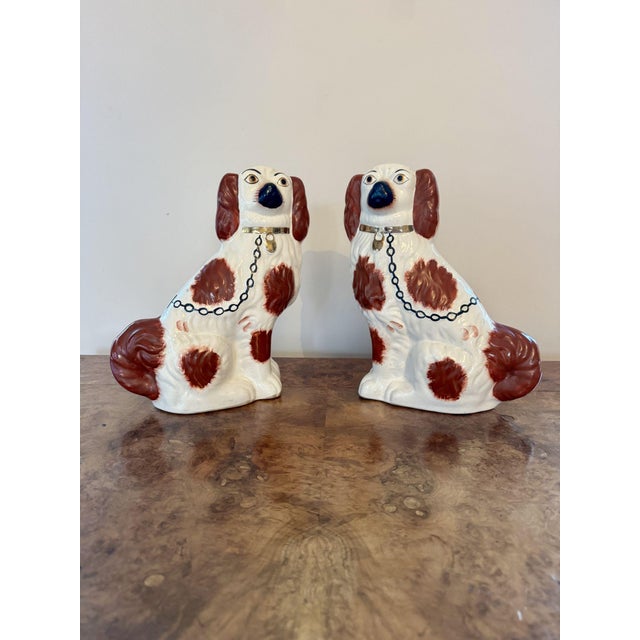 Late 19th Century Antique Victorian Staffordshire Dogs, 1880, Set of 2 For Sale - Image 5 of 6