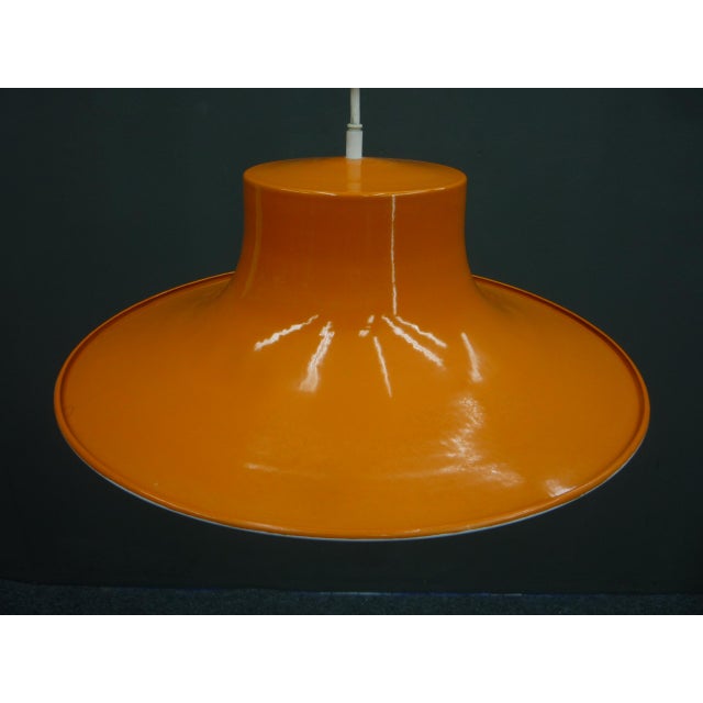 1960s Large Orange Space Age Ceiling Lamp from Erco, 1970s For Sale - Image 5 of 11