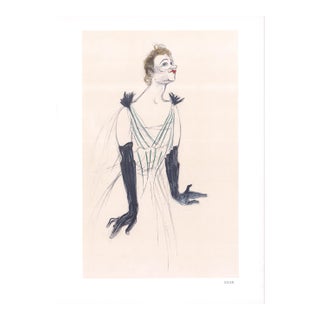 1966 Henri De Toulouse-Lautrec 'Portrait d'Yvette Guilbert' Art Nouveau Neutral France Lithograph For Sale