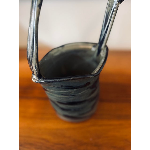 Blue Blue Studio Pottery Abstract Basket For Sale - Image 8 of 9