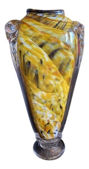 2001 Hand Blown Glass Shoulder Vase
