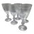 Morgantown "Eton" Water Goblets Cut Ball Stem, With Cross Hatch Band -Set of 5 Crystal Glasses For Sale