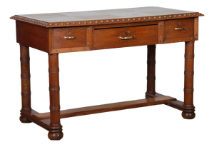 Oak and Brass Desk in the style of Charles Dudouyt, 1940