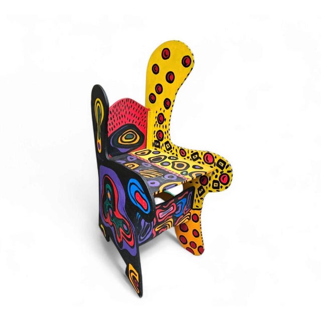 Textile Upholstered Wooden Wing Chair For Sale - Image 7 of 18