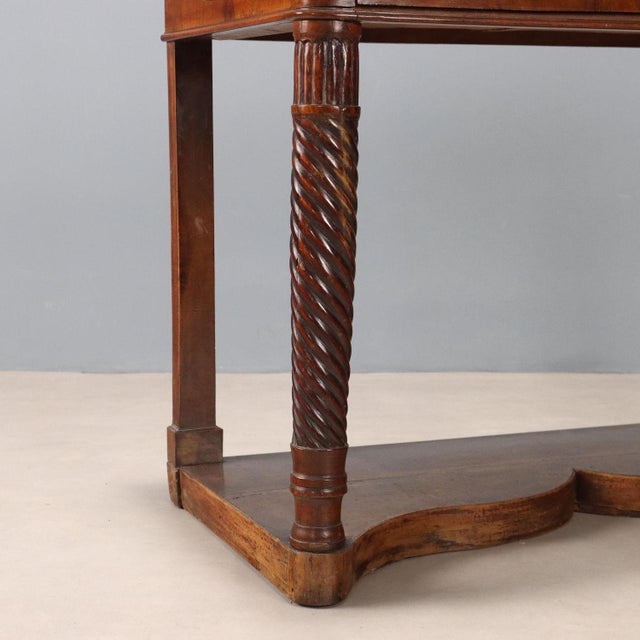Wood Walnut Console Table, Italy, Mid-19th Century For Sale - Image 7 of 11