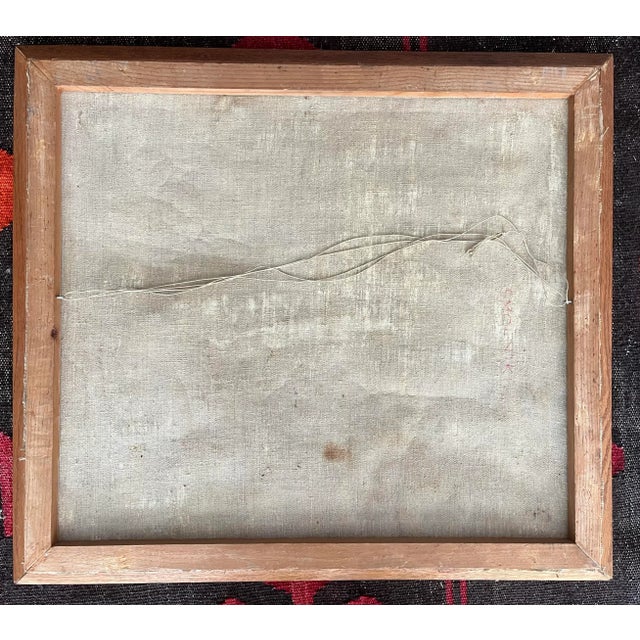 Blue Vintage Landscape Painting "Pastel Home" Framed Original Signed For Sale - Image 8 of 11