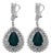 10.08ct Pear Emerald & Diamond Drop Necklace 18-Karat White Gold, Pair For Sale
