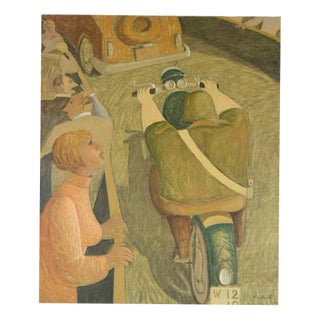 Alberto Gallerati, To the Front, Oil on Canvas, 1970s For Sale