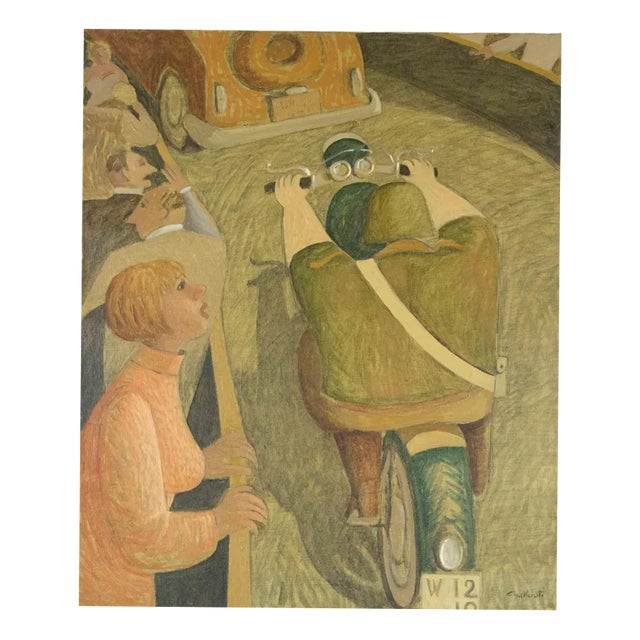 Alberto Gallerati, To the Front, Oil on Canvas, 1970s For Sale