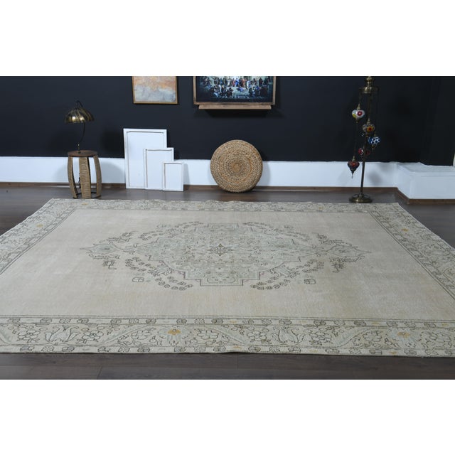 Boho Chic 1970s Vintage Persian Handmade Wool Cotton Orange Area Rug For Sale - Image 3 of 11