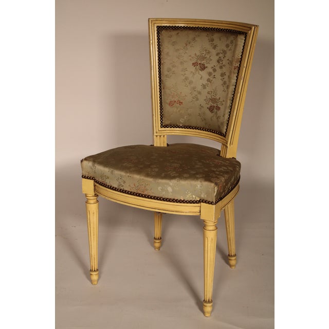 1950s Set of 6 Louis XVI Style Painted Dining Chairs For Sale - Image 5 of 12