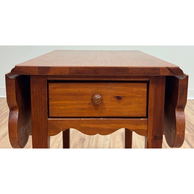 Vintage Broyhill Pine Drop Leaf Side Table For Sale - Image 11 of 16