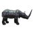 Vintage Tooled Leather African Rhinoceros Foot Stool Ottoman Sculpture 35" For Sale
