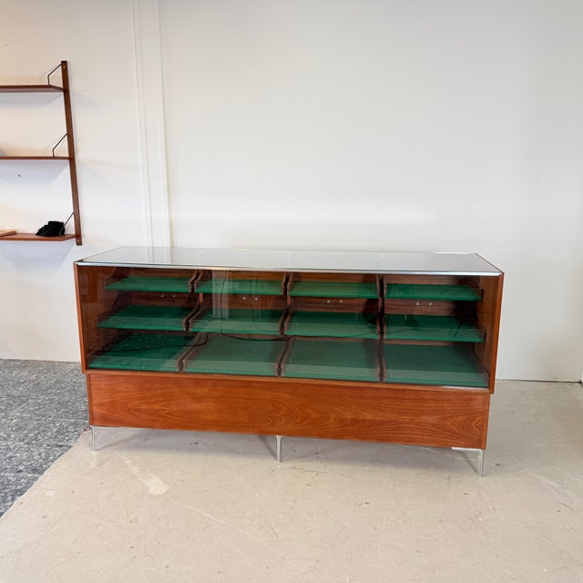 Mid-Century German Display Counter and Showcase in Mahogany and Chrome, 1960s For Sale - Image 16 of 16