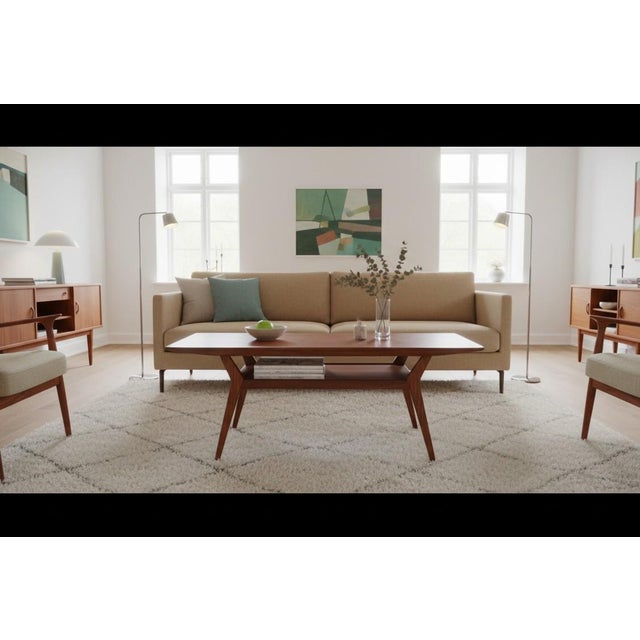 Wood Danish Teak Coffee Table with Magazine Rack, 1960s For Sale - Image 7 of 12