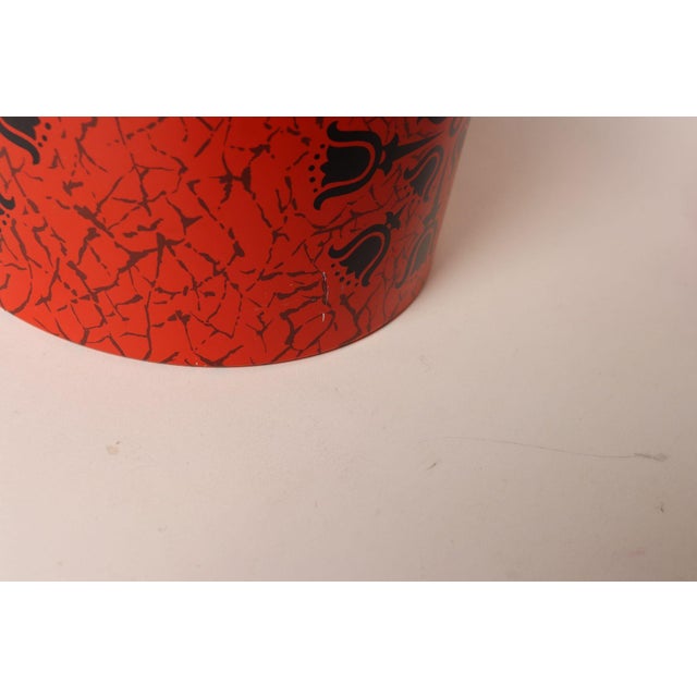 Set of Three Japanese Modern Nesting Canisters With Red and Black Floral Decoration For Sale - Image 17 of 18