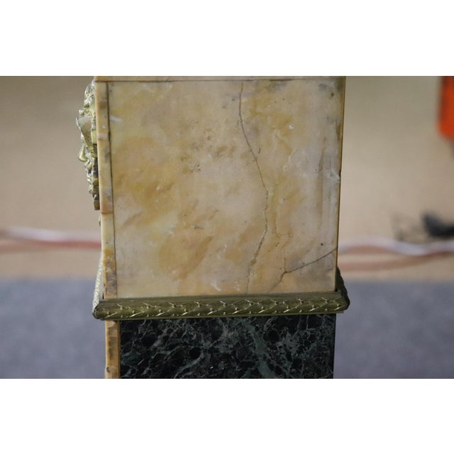 19th C French Louis XV Marble Pedestal With Bronze Figural Accents For Sale - Image 10 of 14
