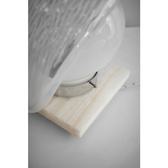 Murano Glass Table Lamp with Marble Base, 1980s For Sale - Image 4 of 5