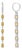 Citrine Huggie Drop Earrings, Silver, Gold, Pair For Sale