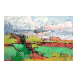 "Spring Fields" Contemporary Landscape Oil Painting by Jill Barthorpe